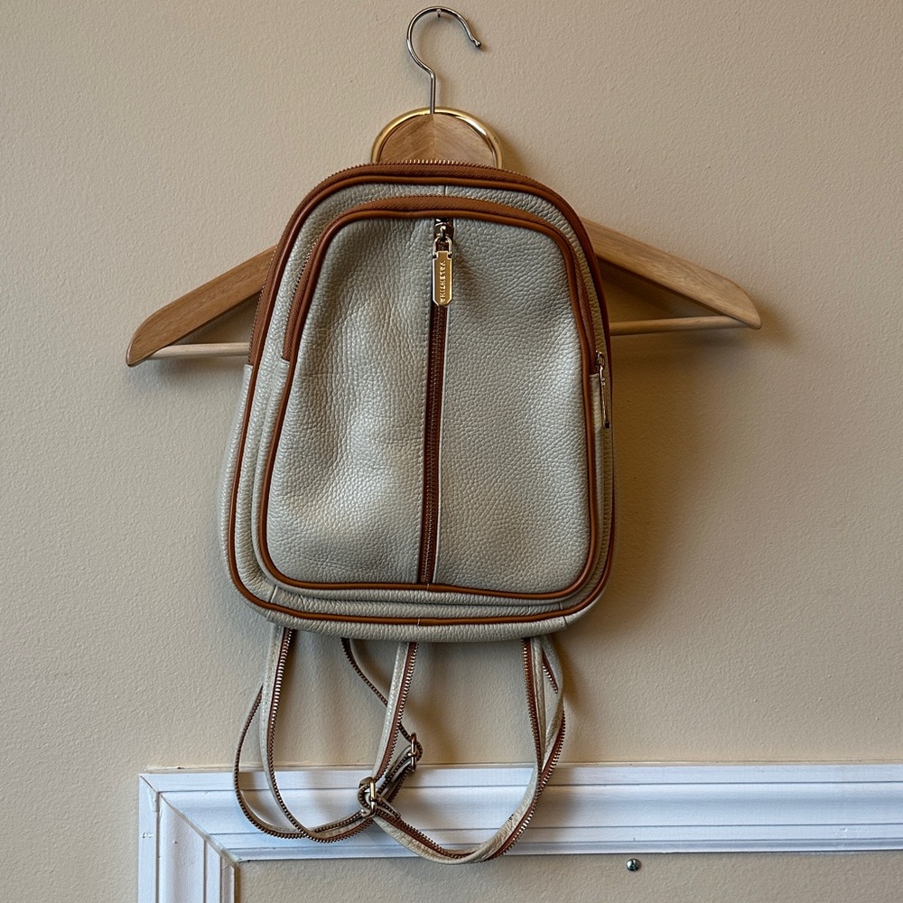 Elegant Cream and Brown Women's Backpack
